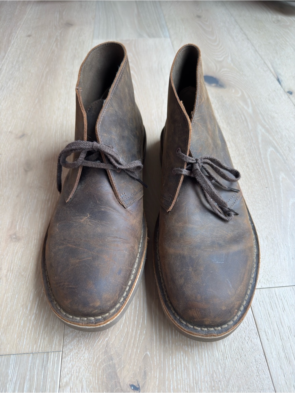 Clarks Shoes Men's Desert Boot Lace Up Chukka Boots Beeswax Leather Size 10